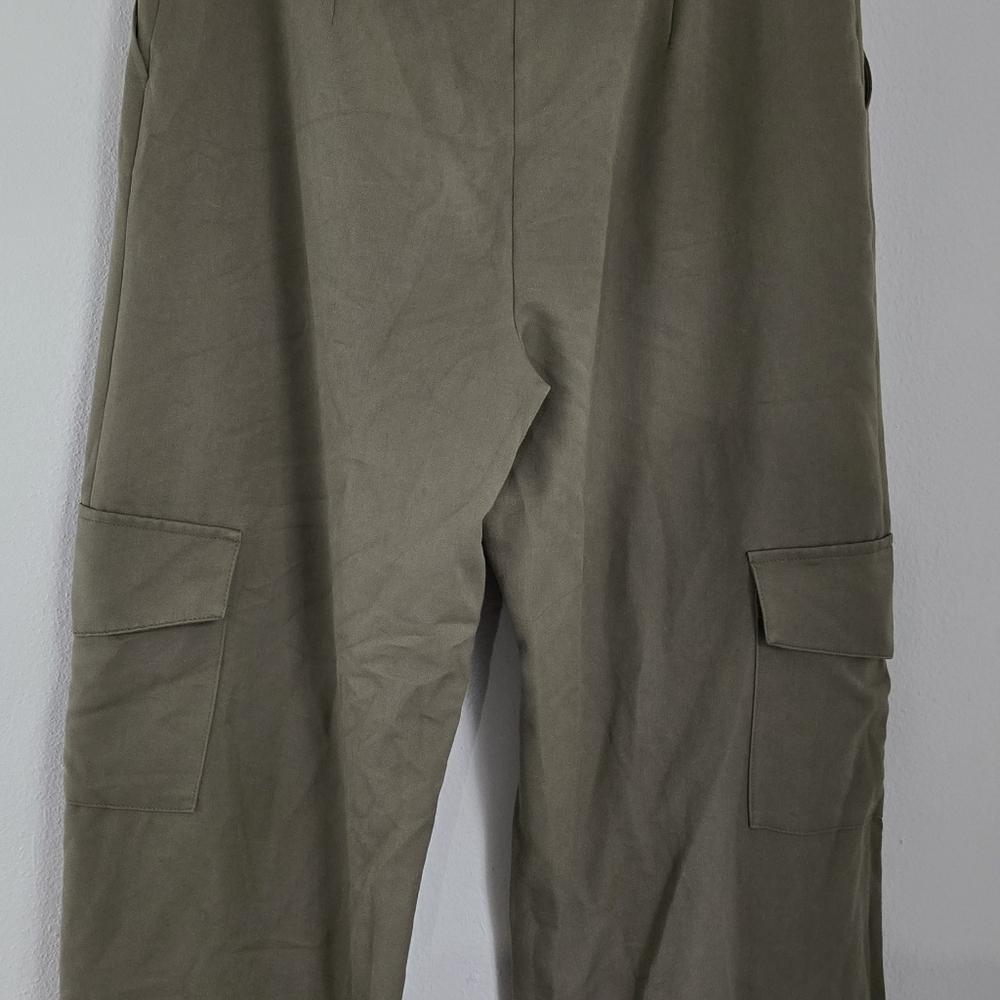 And Now This Olive Green Wide Leg Cargo Pants Large - Picture 12 of 15